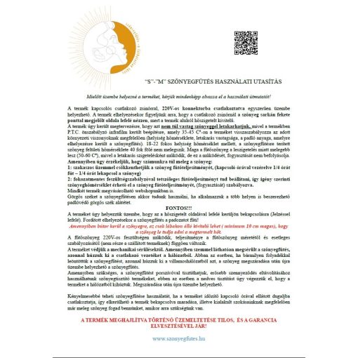 Otthoni infra fűtőszőnyeg - M 105*155 cm