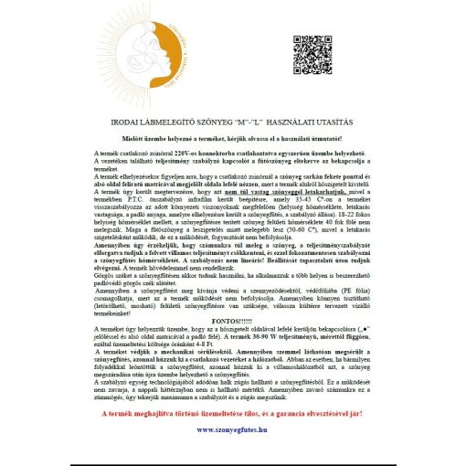 irodai láb fűtőszőnyeg m