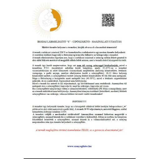 irodai láb fűtőszőnyeg-s