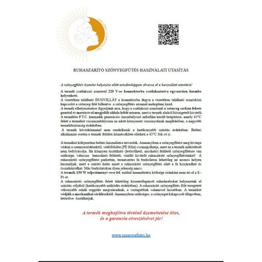 Ruhaszárító fűtőszőnyeg 80*85 cm