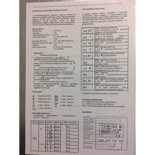 Digitális két szenzoros programozható termosztát