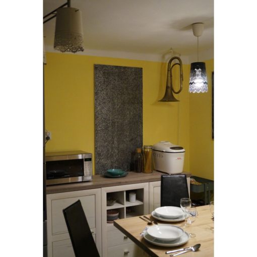 Infrapanel természetes kőburkolattal "Ezüst-sárga" 